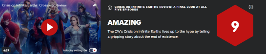 《无限地球危机》IGN总评9分：最棒的CW绿箭宇宙联动