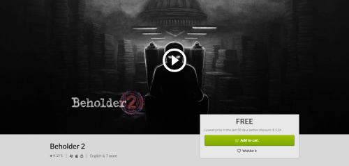 GOG喜加一：经典反乌托邦游戏《旁观者2》免费领