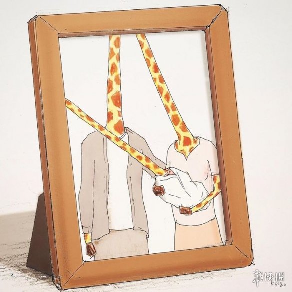 日本画师Keigo长颈鹿的拟人生活画作 长脖子生活太南了！